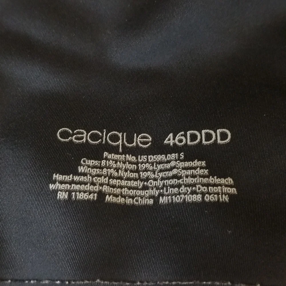 Cacique Womens Bra Black 46DDD